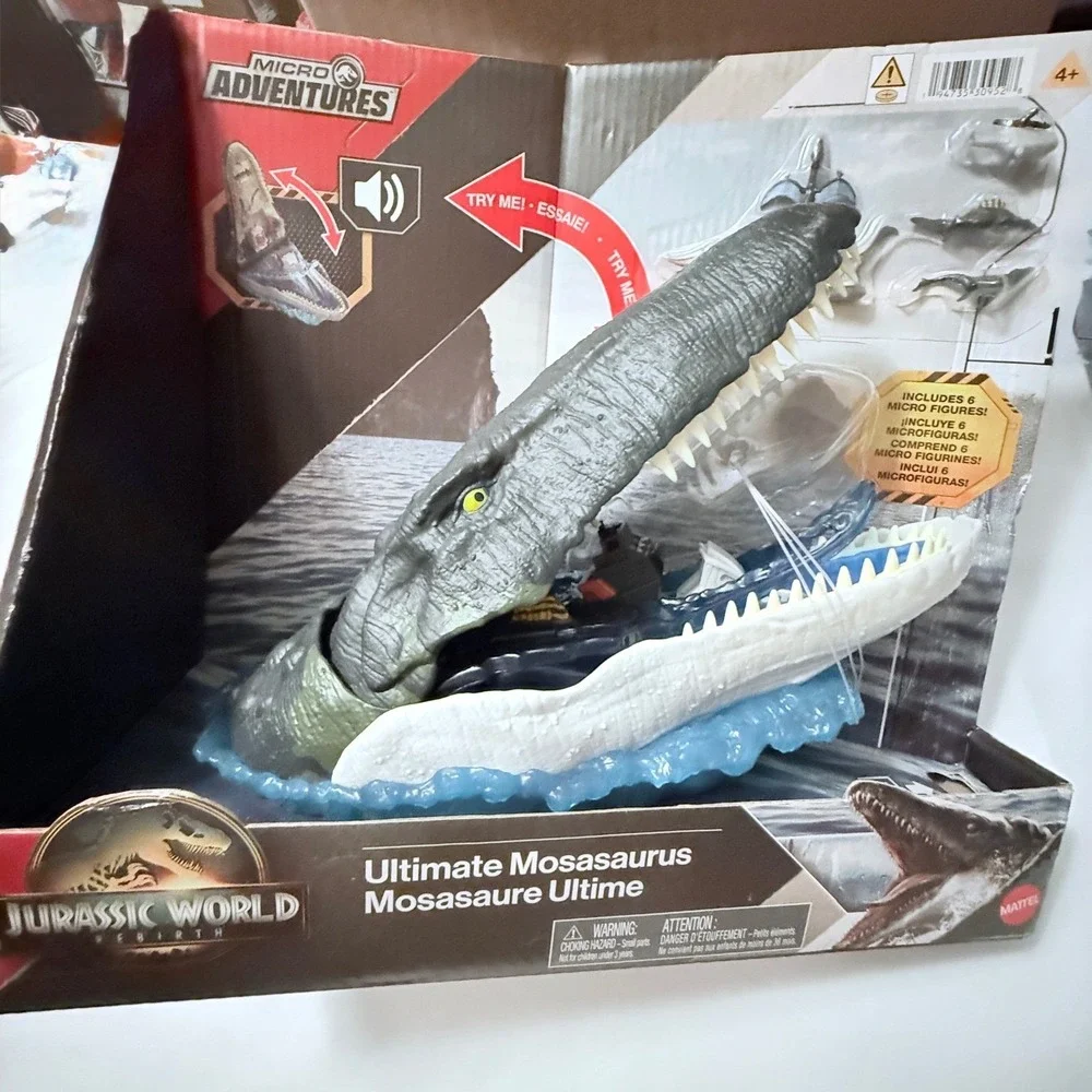 Mattel Jurassic World Rebirth Ultimate Mosasaurus Kids Toy New Micro Adventures
